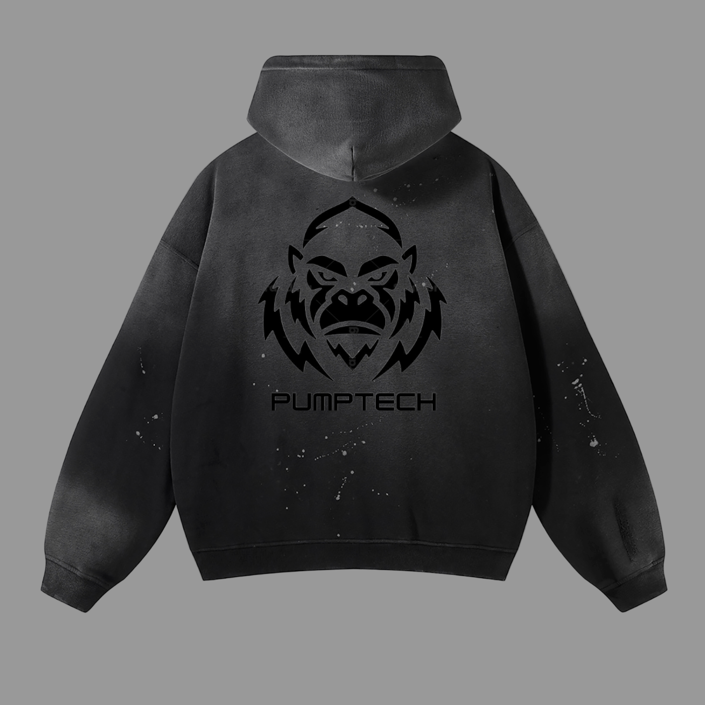 Vintage Washed "FEAR OF BEING AVERAGE" Frayed Fleece Hoodie