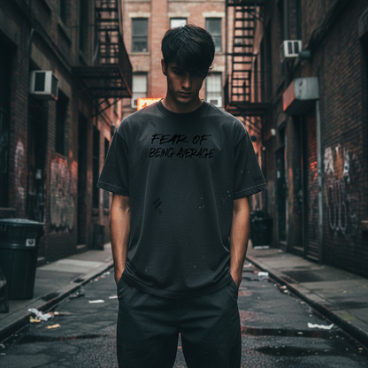 Paint Splatter "FEAR OF BEING AVERAGE" Oversized T-Shirt
