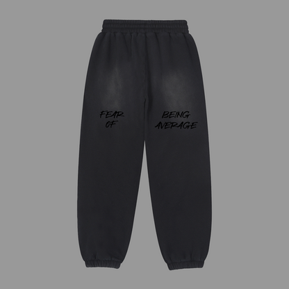 Vintage Washed "FEAR OF BEING AVERAGE" Fleece Jogger Sweatpants